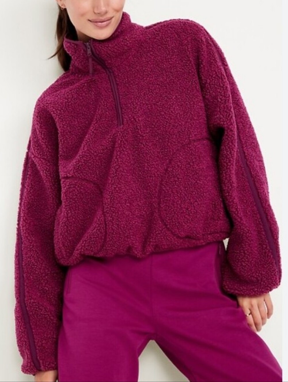 Old‎ Navy Womens Sherpa Quarter Zip Sweater Size Small